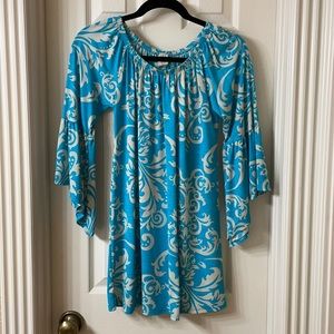 Cute turquoise tunic blouse